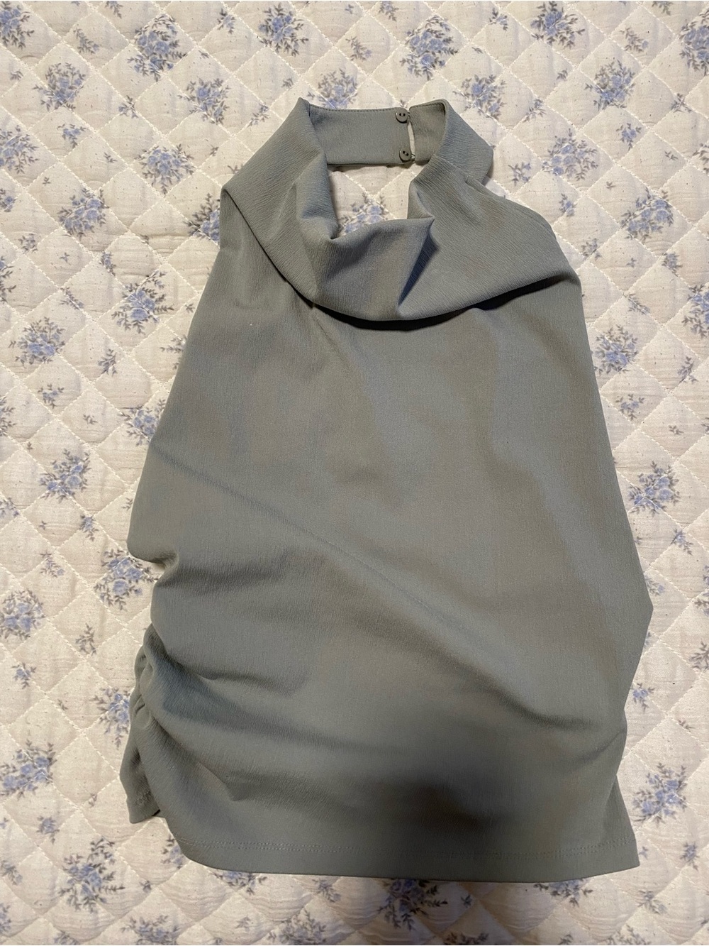 Zara cowl neck sleeveless Top in Light Gray/ sage